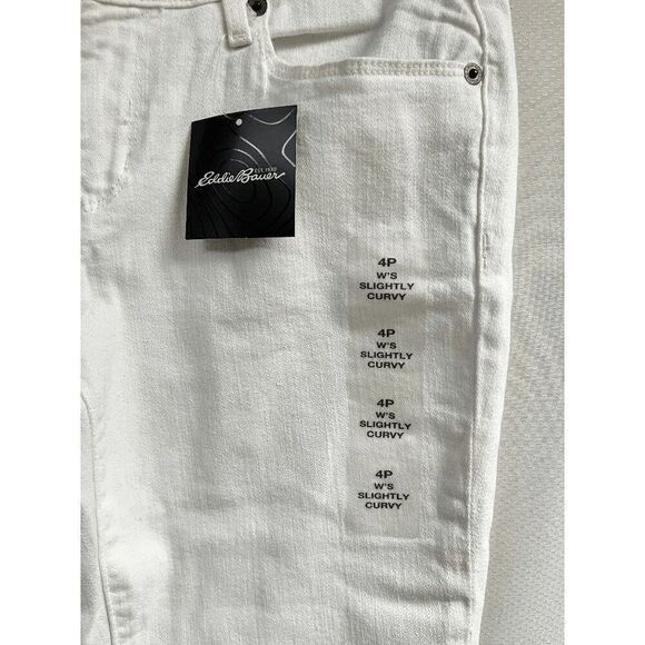 Eddie Bauer Womens Stretch Slightly Curvy Straight Leg Jeans Size 4 White NWT - Picture 5 of 13